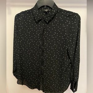 Mossimo Black and White Polka Dot Women’s Dress Shirt